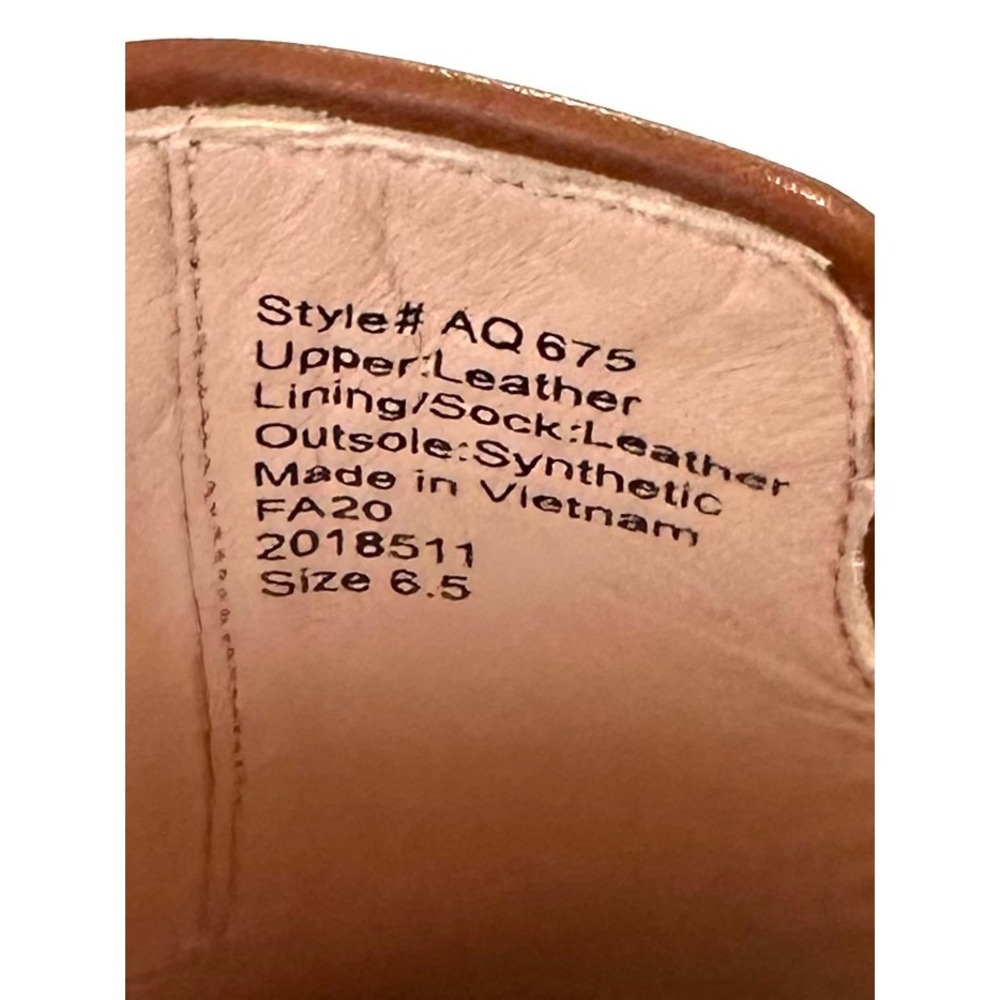 J.Crew‎ Boho Leather Clogs Tan Brown Gold Studded Mule Block Heel AQ675 Size 6.5 - Picture 4 of 7